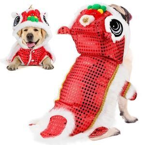 Leifide Lion Dance Chinese New Year Dog Costume with Sequins